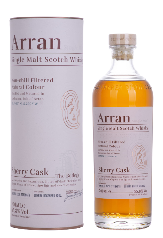 Arran Sherry Cask Whisky 0,7L 55,8% – Głęboka i Bogata Whisky w Naturalnej Mocy