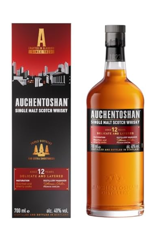 Auchentoshan 12Yo 40% 0,7L + 2 Szklanki – Delikatna Klasyka Lowland