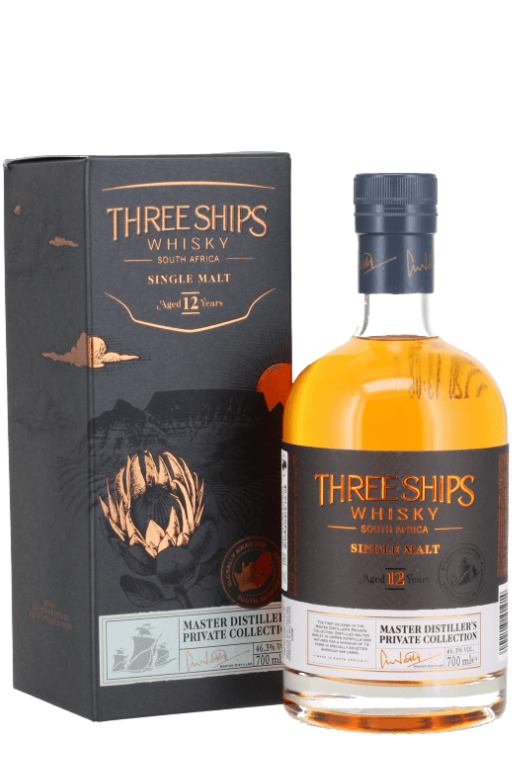 Three Ships 12 Y.O. Single Malt Whisky 46.3% 0.7L – południowoafrykańska whisky single malt o owocowym, czekoladowym smaku i długim, delikatnym finiszu