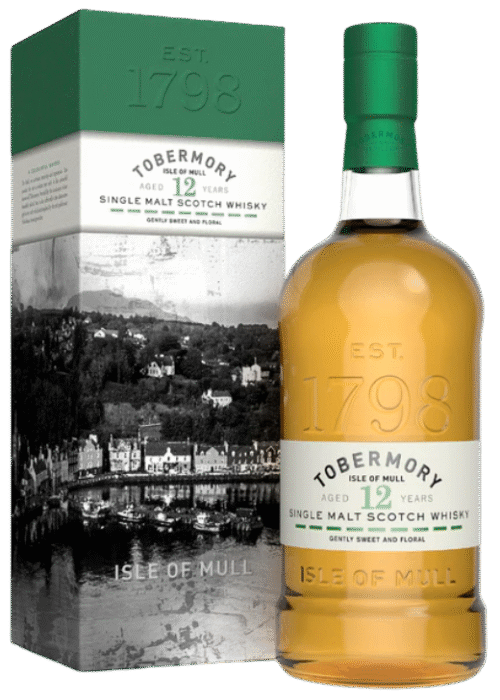 Tobermory 12 Y.O. Single Malt 46.3% 0.7L – szkocka whisky single malt z wyspy Mull, o kwiatowym, dębowym smaku i ciepłym, wytrawnym finiszu