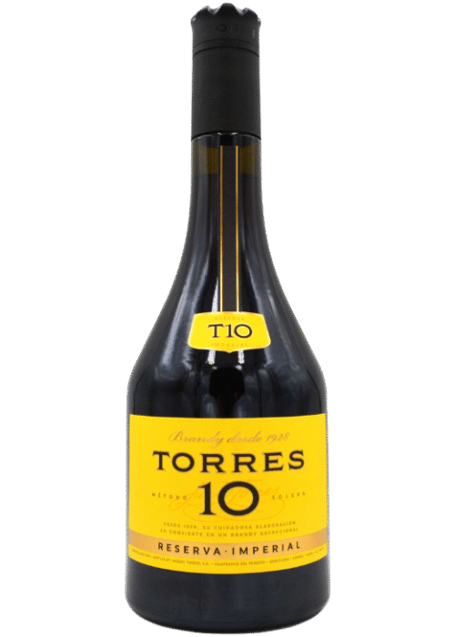Butelka Torres 10YO Reserva Imperial Brandy 38% 0,7L – hiszpańska brandy z regionu Katalonii o karmelowym, owocowym i słodkim aromacie oraz delikatnym, gładkim smaku z korzennym, ostrym i pikantnym finiszem