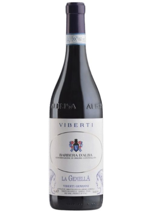 Butelka Viberti La Gemella Barbera d'Alba 0,75L – włoskie czerwone wino wytrawne o korzennym, owocowym i kwiatowym aromacie