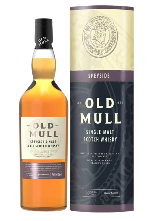 Whisky Sm Old Mull Speyside 40% 0.7L – szkocka whisky o czekoladowo-dębowym aromacie, owocowym smaku i lekkim, słodkim finiszu