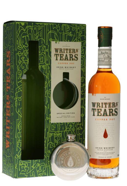 Writers’ Tears 0.7L 40% + Piersiówka – irlandzka whiskey o karmelowo-owocowym smaku, z długim, słodkim finiszem, w zestawie z elegancką piersiówką