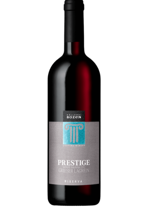 Butelka Kellerei Bozen Lagrein Riserva Prestige – wytrawne, pełne czerwone wino z regionu Alto Adige.
