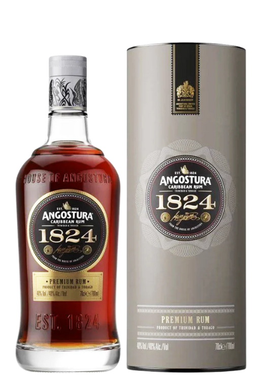Butelka Angostura 1824 Gift Tube 40% 0,7L – luksusowy rum z Trynidadu i Tobago o czekoladowym, dębowym smaku z karmelowymi nutami