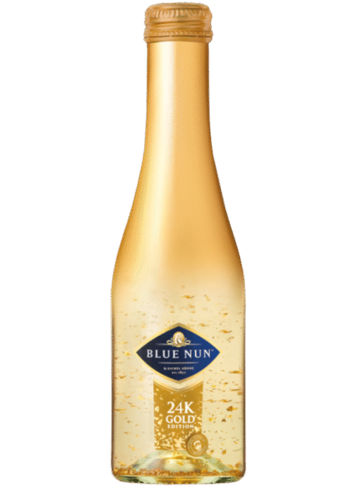 Butelka Blue Nun Gold Extra Dry 0,75L – eleganckie niemieckie wino musujące o kwiatowym, owocowym aromacie, delikatnym półsłodkim smaku i orzeźwiającym finiszu
