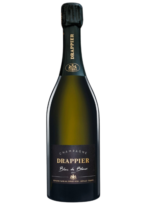 Butelka Drappier Champagne Blanc de Blancs 0,75L – wytrawny francuski szampan o cytrusowym, drożdżowym i mineralnym aromacie oraz eleganckim, musującym finiszu