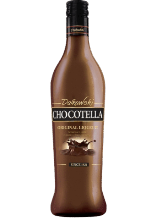 Dalkowski Chocotella 0.5L – polski likier o aksamitnym smaku czekolady i orzechów, idealny na deser i do koktajli.