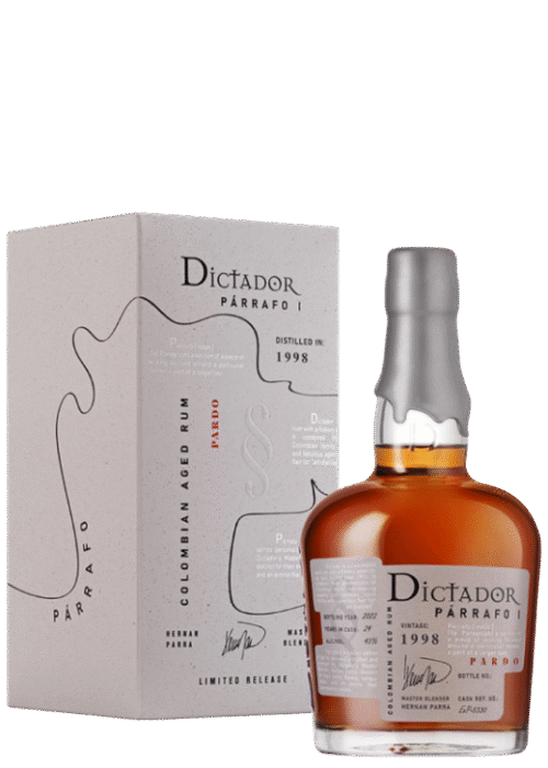 Butelka Dictador Parrafo Pardo 1998 0,7L – kolumbijski rum premium rocznikowy o dębowo-korzennym aromacie i słodko-pikantnym finiszu