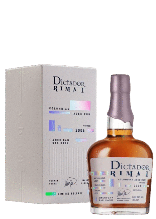 Butelka Dictador Rima Ao 2006 0,7L – kolumbijski rum premium rocznikowy o dębowo-korzennym aromacie i złożonym finiszu z nutami suszonych owoców