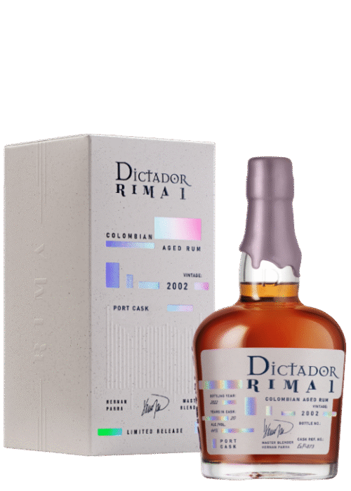 Butelka Dictador Rima Port 2002 0,7L – kolumbijski rum premium starzony w beczkach po porto, o aromacie dębu, suszonych owoców i nutach winnych