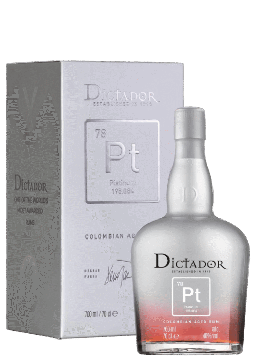 Butelka Dictador Rum Platinum 0,7L 40% – kolumbijski rum premium o cytrusowo-kokosowym aromacie i świeżym, słodkim finiszu