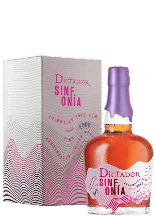 Butelka Dictador Sinfonia Fino 2008 0,7L – kolumbijski rum premium starzony w beczkach po sherry fino, o bogatym aromacie dębu, orzechów i suszonych owoców
