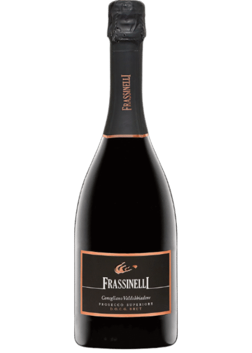 Butelka Frassinelli Prosecco Conegliano Valdobbiadene Brut 0,75L – eleganckie włoskie prosecco z Wenecji Euganejskiej o świeżym, mineralnym i owocowym aromacie, wytrawnym smaku i trwałym finiszu.