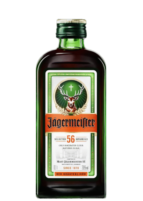 Butelka Jägermeister 0.1L – klasyczny niemiecki likier ziołowy o unikalnym, korzenno-aromatycznym charakterze