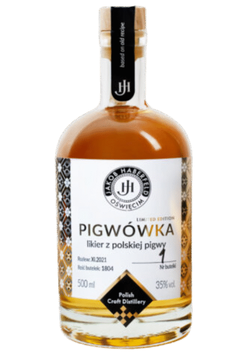 Butelka Jakob Haberfeld Pigwówka 0.5L Limited Edition – polski likier owocowy o intensywnym smaku pigwy, z aromatycznym, słodko-kwaskowym finiszem