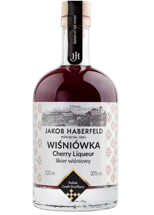 Butelka Jakob Haberfeld Wiśniówka Limited Edition 0.5L – wyjątkowy, limitowany polski likier owocowy o intensywnym smaku dojrzałych wiśni