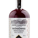 Butelka Jakob Haberfeld Wiśniówka 0.5L – polski likier owocowy o intensywnym, słodkim i wiśniowym aromacie, w eleganckiej butelce