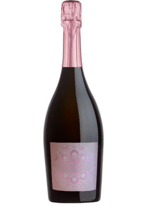 Butelka Lucie Prosecco Rosé Brut Millesimato 0,75L – różowe prosecco z Wenecji Euganejskiej o intensywnym aromacie czerwonych owoców i kwiatów.