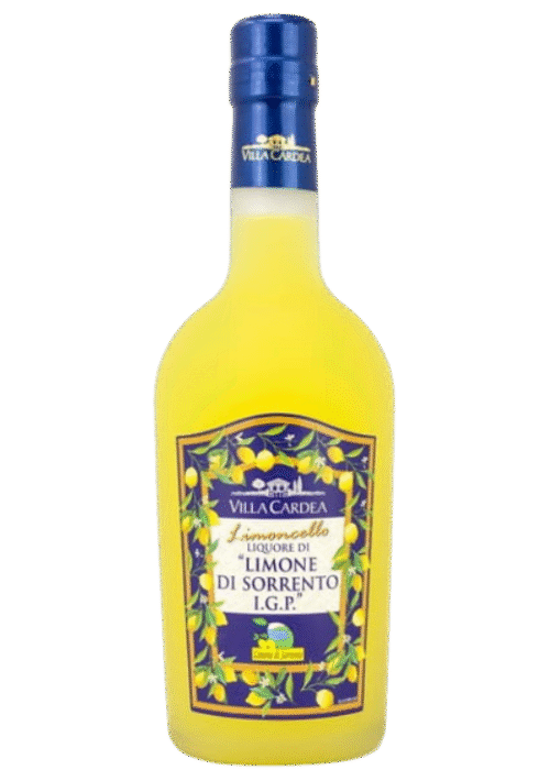 Butelka Limoncello Di Sorrento Villa Cardea 0.5L – włoski likier cytrynowy o intensywnym, świeżym aromacie i słodko-orzeźwiającym smaku