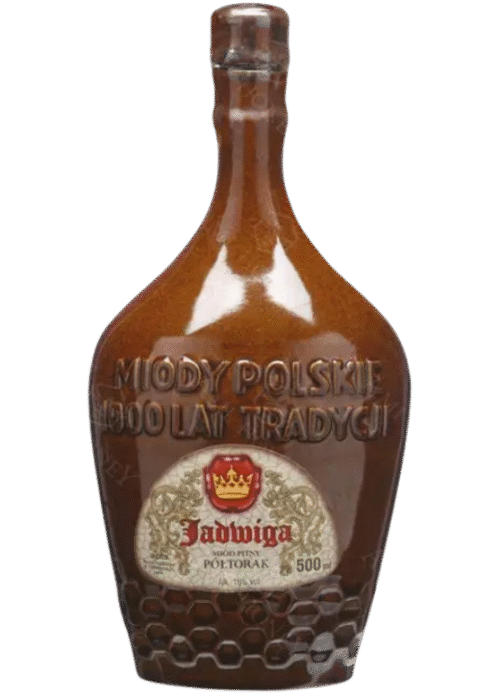 Butelka Miodu Pitnego Jadwiga Ceramika 0.5L – tradycyjny polski miód pitny o kwiatowym i miodowym aromacie, bogatym, słodkim smaku i długim finiszu