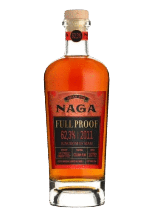 Butelka Naga Fullproof 62.3% 0,7L – indonezyjski rum premium o wysokiej mocy, intensywnym dębowo-korzennym aromacie i pikantnym finiszu
