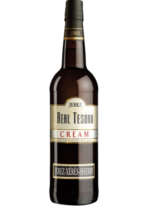 Real Tesoro Cream Sherry 0.75L – hiszpańskie sherry o kremowym smaku, idealne na deser i wyjątkowe okazje