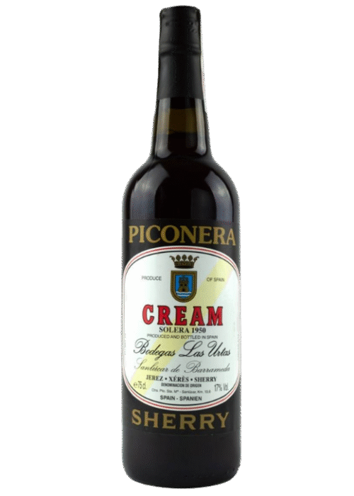 Butelka Sherry Piconera Cream Do Jerez 0,75L – hiszpańska sherry o karmelowym, orzechowym i waniliowym aromacie