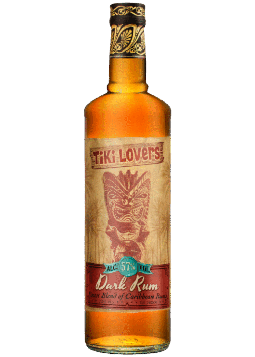 Tiki Lovers Rum Dark 57% 0.7L – intensywny, dymny rum o bogatym aromacie i smaku, idealny do koktajli Tiki.