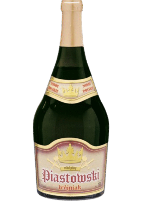 Butelka Trójniaka Piastów 0.75L 13% – tradycyjny polski miód pitny o korzennym, miodowym i ziołowym aromacie, z długim, łagodnym finiszem
