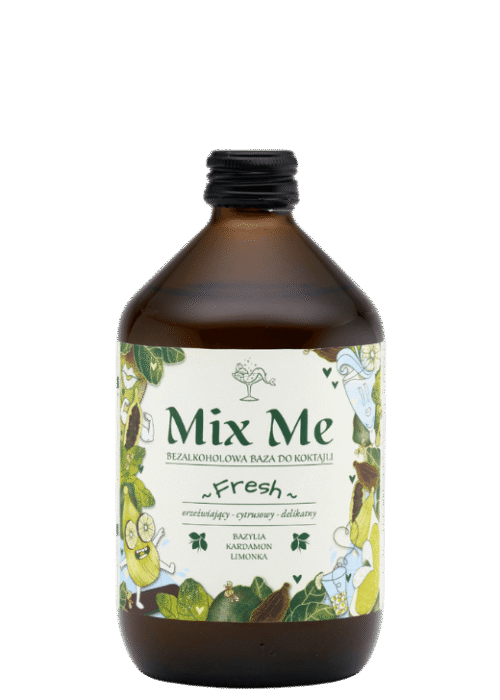 Butelka Mix Me Fresh 0,5L – bezalkoholowy napój z Polski o świeżym, cytrusowo-ziołowym aromacie i orzeźwiającym, lekkim smaku
