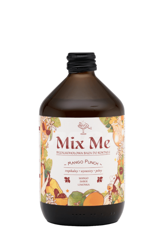 Butelka Mix Me Mango Punch 0,5L – bezalkoholowy napój z Polski o intensywnym aromacie mango, imbiru i limonki, z tropikalnym, świeżym finiszem