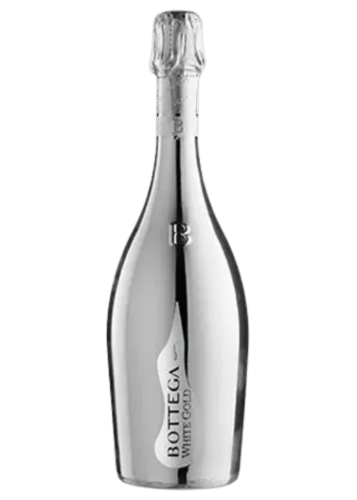 Elegancka butelka Bottega White Gold Spumante 0,75L – włoskie półwytrawne wino musujące z jabłkowo-gruszkowym aromatem.