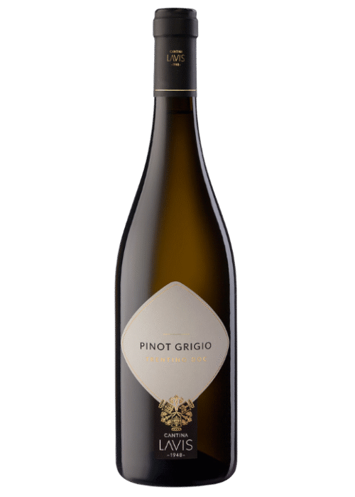 Butelka Cantina Lavis Pinot Grigio 0,75L – wytrawne białe wino z Trydentu, o aromacie cytrusów, gruszki i jabłka, z mineralnym i rześkim finiszem.