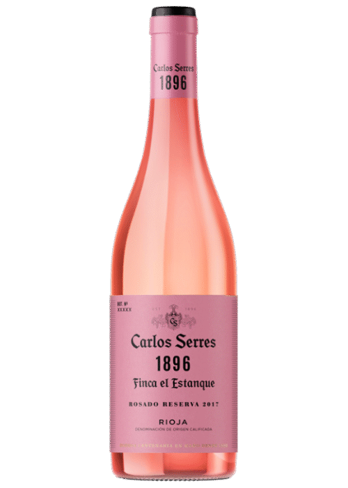 Butelka wina Carlos Serres 1896 Rosado Reserva DOC Rioja 0,75L – hiszpańskie różowe wytrawne wino z nutami truskawek i przypraw.