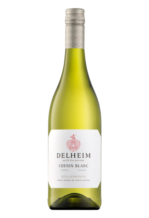 Butelka Delheim Chenin Blanc 0,75L – wytrawne białe wino z RPA o aromacie brzoskwini, cytrusów i ziół.
