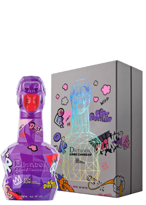 Butelka Dictador Game Changer Violet Box 0,7L – kolumbijski rum premium w eleganckim opakowaniu, z nutami karmelu, kawy, czekolady i przypraw