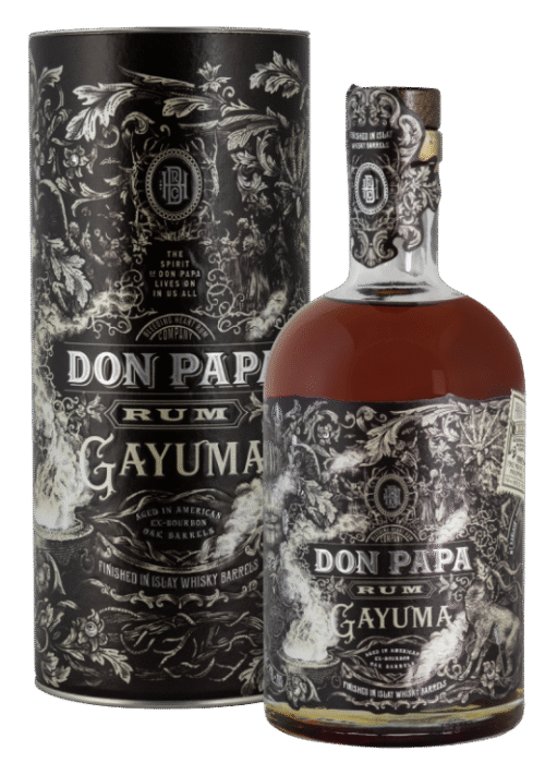 Butelka Don Papa Gayuma 0,7L w tubie – filipiński rum o dymnym, waniliowym i karmelowym aromacie, z korzennym, czekoladowym smakiem i długim, pieprznym finiszem