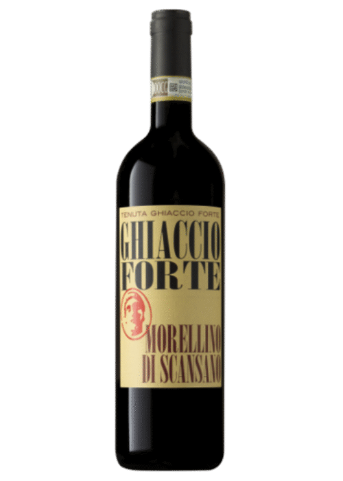 Butelka Ghiaccio Forte Morellino di Scansano DOCG 0,75L – czerwone wytrawne wino z Toskanii o aromacie skóry, wiśni i ziół.