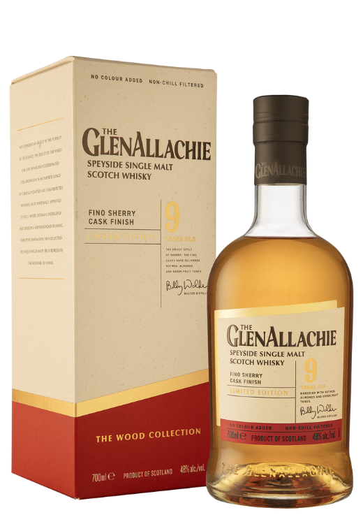 Butelka GlenAllachie 9YO Fino Sherry Cask Finish 0,7L – szkocka whisky single malt z finiszem w beczkach po fino sherry, o waniliowo-miodowym profilu i ciepłym, deserowym finiszu
