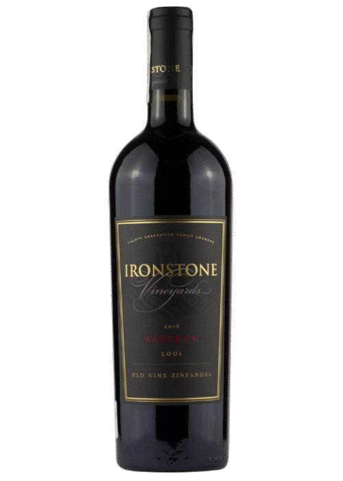 Butelka Ironstone Reserva Old Vine Zinfandel 0,75L – intensywne czerwone wytrawne wino z Kalifornii o smaku śliwek, porzeczek i wanilii.