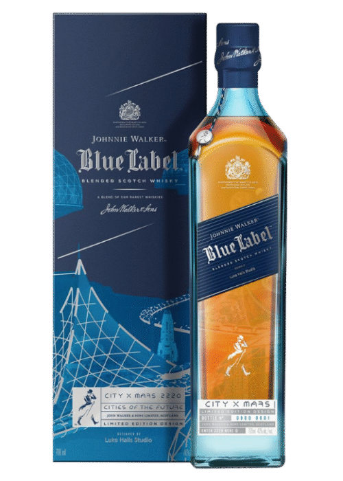 Butelka Johnnie Walker Blue Label 0,7L – luksusowa szkocka whisky typu blended z eleganckim boxem, o aromacie miodu, przypraw i wanilii, z głębokim, kremowym finiszem.