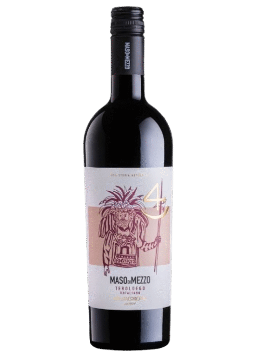 Butelka wina Maso di Mezzo Teroldego Rotaliano 0,75L – czerwone wytrawne wino z Trydentu o aromacie porzeczek, przypraw i ziół.