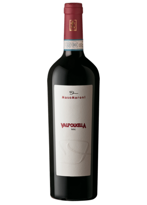 utelka Maso Maroni Valpolicella DOC 0,75L – lekkie, czerwone wytrawne wino z Wenecji Euganejskiej o aromacie czereśni, pieprzu i ziół.