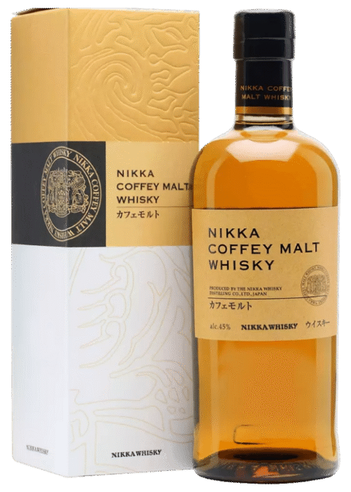 Butelka Nikka Coffey Malt Whisky 0,7L – japońska whisky z destylacji kolumnowej o owocowym aromacie, waniliowo-toffi smaku i długim, pełnym finiszu.