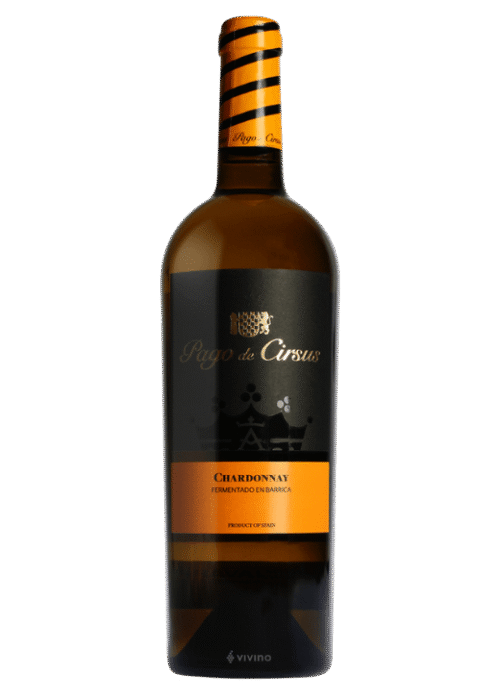 Butelka Pago de Cirsus Chardonnay Fermentado en Barrica 0,75L – hiszpańskie białe wino wytrawne z Nawarry, fermentowane w beczce, o nutach ananasa, brzoskwini i wanilii, z pełnym, kremowym finiszem.