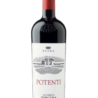 Butelka czerwonego wina Petra Potenti Toscana Cabernet Sauvignon IGT 0,75L – intensywne wytrawne wino z Toskanii o aromacie porzeczki, przypraw i tytoniu.