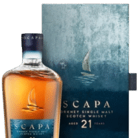 Butelka Scapa 21YO 0,7L – szkocka whisky single malt z Orkadów o owocowo-torfowym aromacie, pieprznym smaku i intensywnym, rozgrzewającym finiszu.