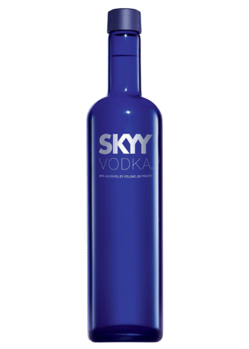 Butelka amerykańskiej wódki Skyy 0,7L 40% z Kalifornii o czystym i neutralnym profilu smakowym.